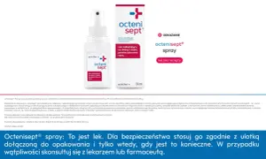Spray Octenisept do odkażania ran i skóry. Pomocny przy zapaleniu napletka i innych infekcjach. Bez recepty.
