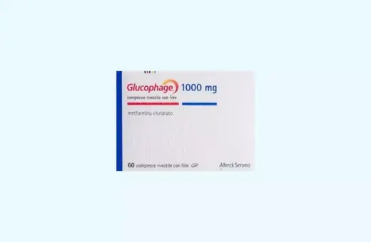 Opakowanie leku Glucophage XR 1000 mg, zawierające 60 tabletek powlekanych z metforminą.