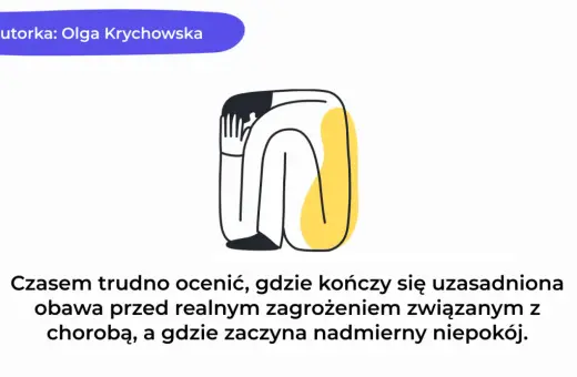 Ilustracja przedstawia skuloną postać, symbolizującą niepokój związany z chorobami przewlekłymi.