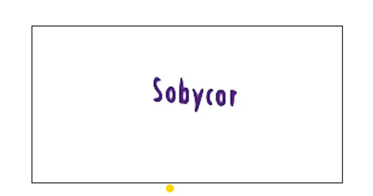 Logo Sobycor w kolorze fioletowym, na białym tle.