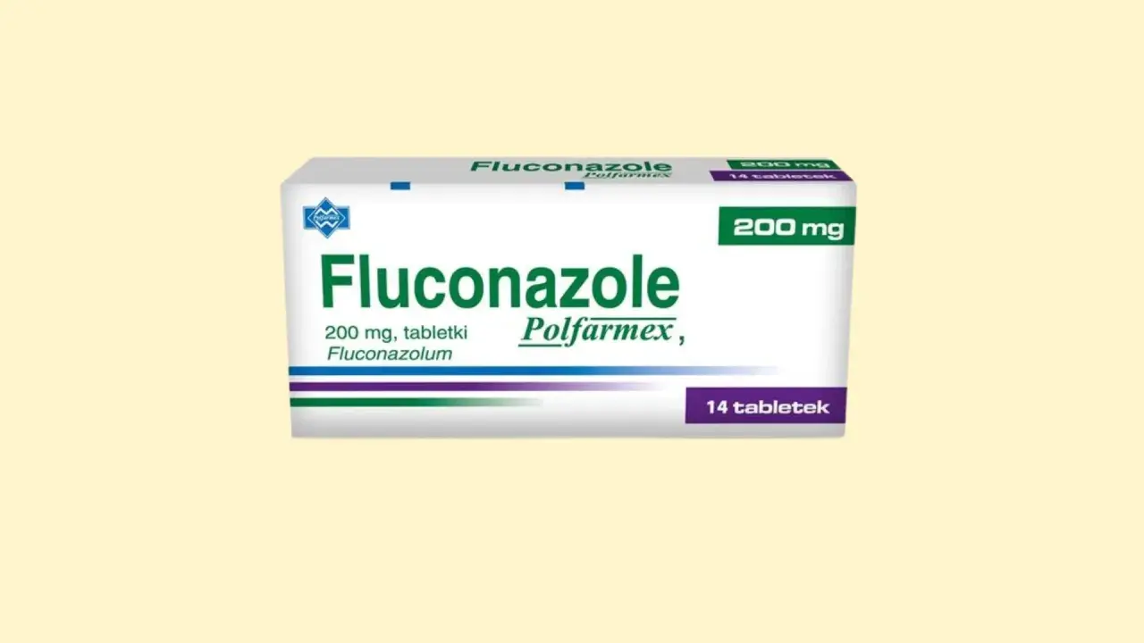 Opakowanie leku Fluconazole 200 mg od Polfarmex, dostępne bez recepty, zawiera 14 tabletek.