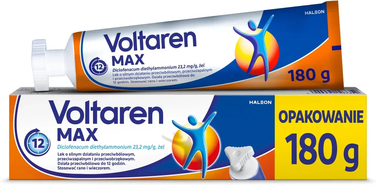 Voltaren MAX - najlepsza maść przeciwbólowa i przeciwzapalna. Żel 180g, działa do 12 godzin.