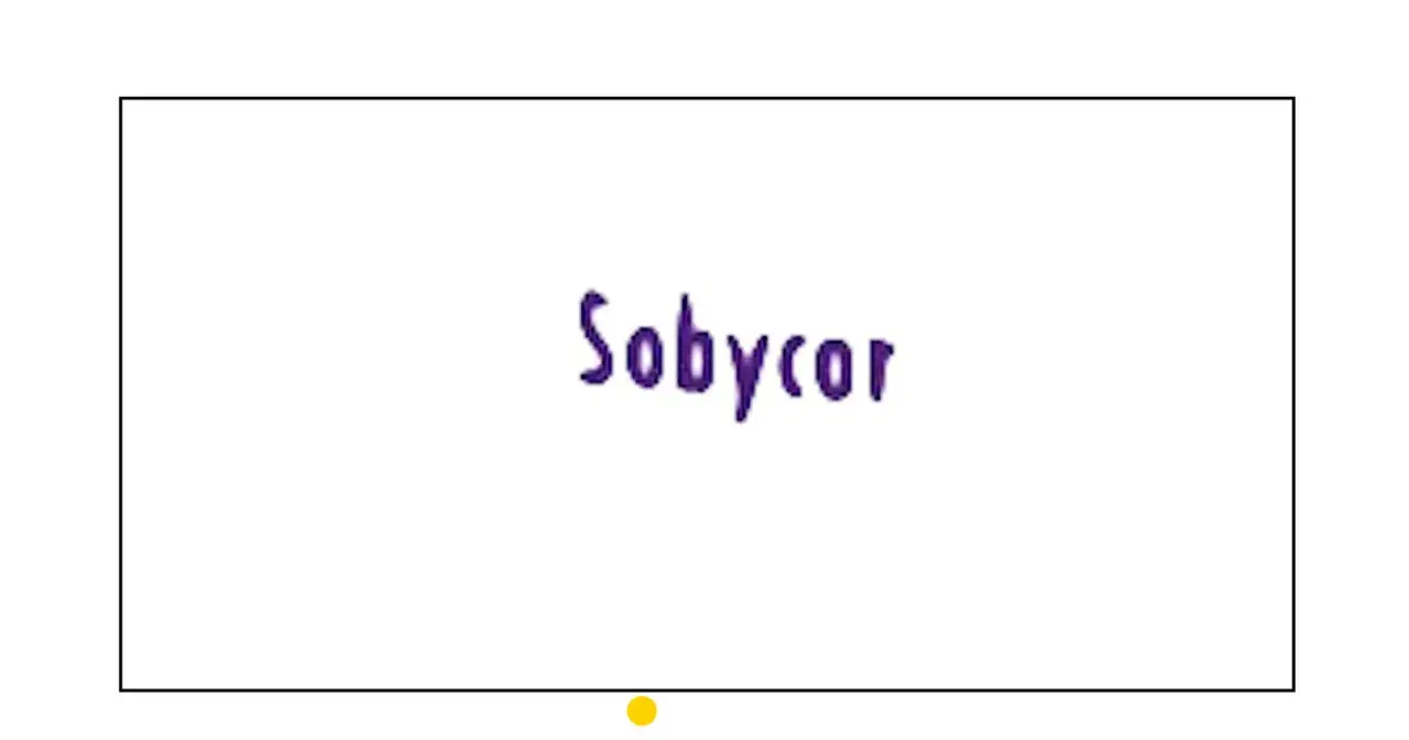 Logo Sobycor w kolorze fioletowym, na białym tle.